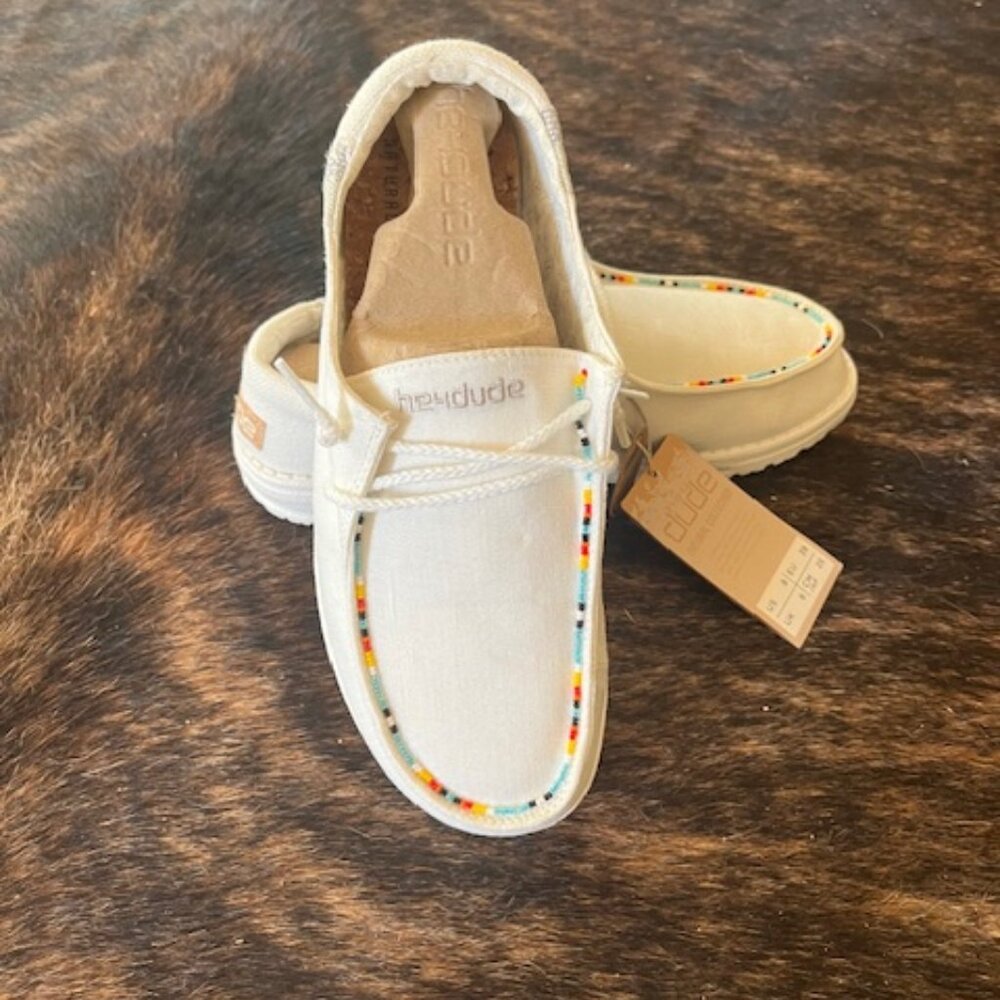 White Beaded HeyDudes